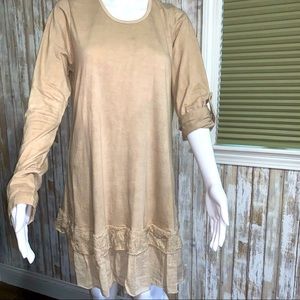 🍂Fall brown Tunic 🍁with lace border